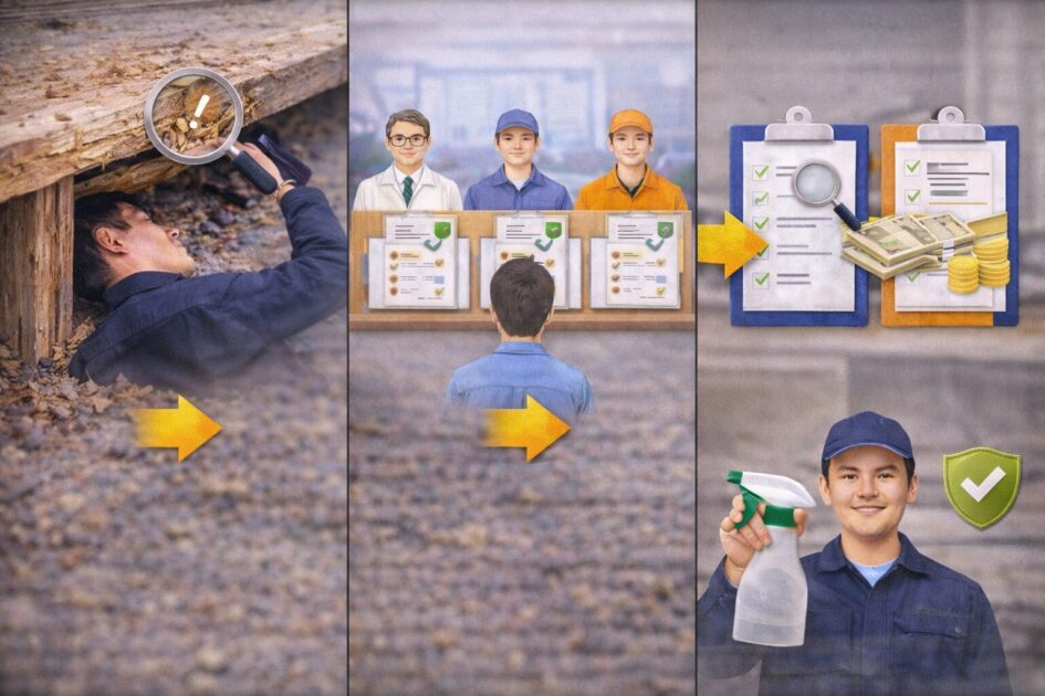 和歌山のシロアリ駆除で迷ったときの判断フロー（点検→見積もり比較）