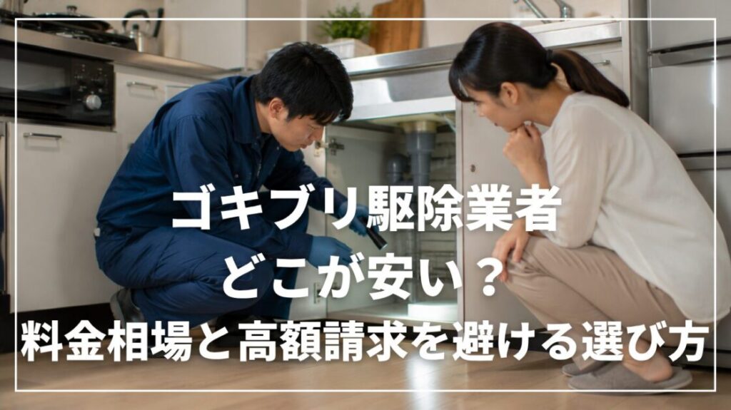 ゴキブリ駆除業者はどこが安い？料金相場と高額請求を避ける選び方