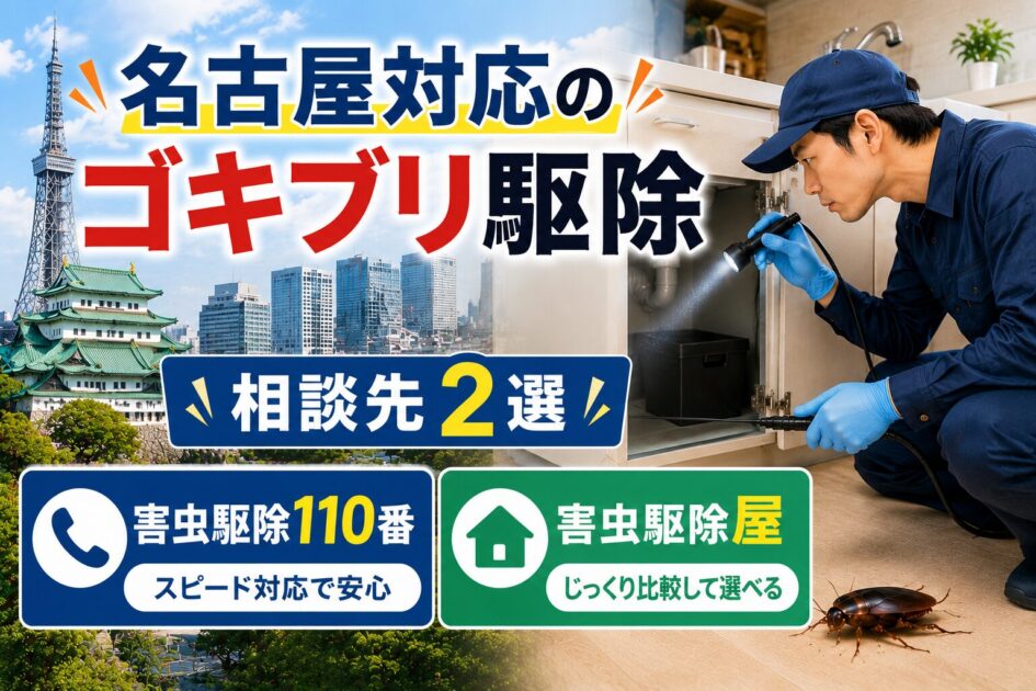 名古屋対応のゴキブリ駆除相談先2選｜害虫駆除110番と害虫駆除屋
