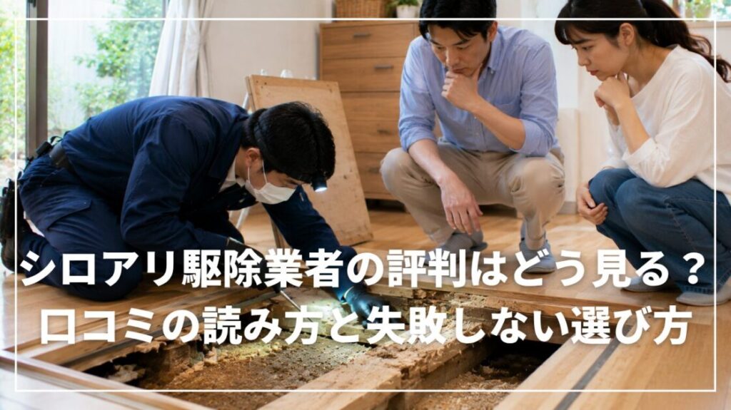 シロアリ駆除業者の評判はどう見る？口コミの読み方と失敗しない選び方