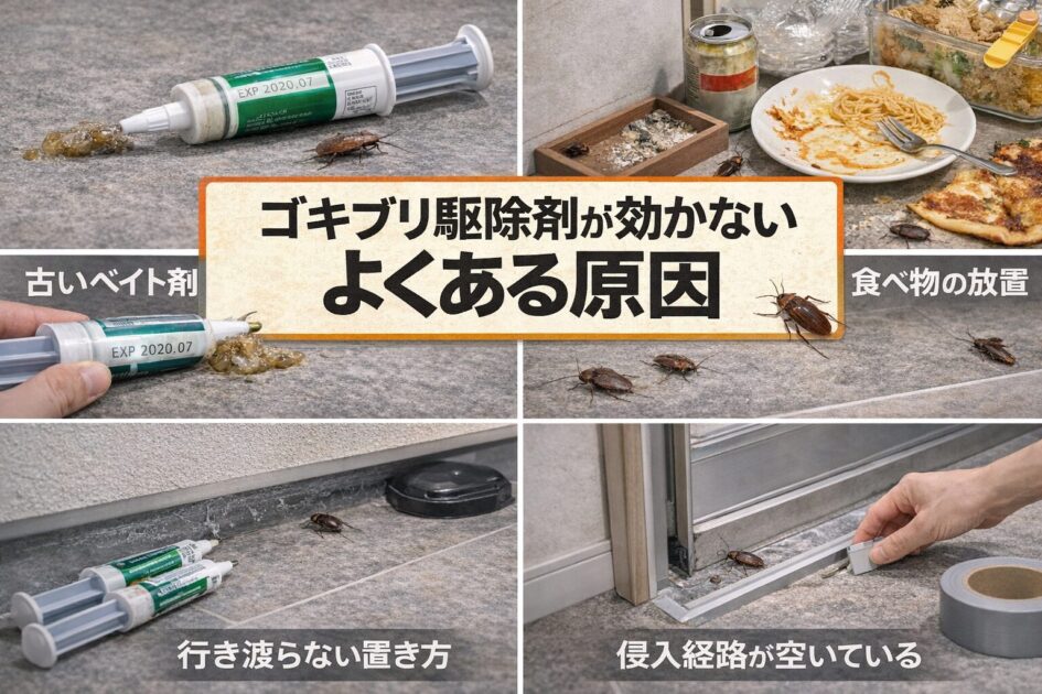 ゴキブリ駆除剤が「効かない」よくある原因（ここで詰まる）