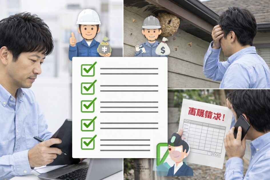 スズメバチの巣駆除を失敗しない業者選び｜高額請求を避けるチェックリスト