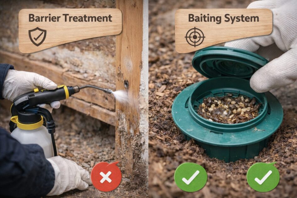 シロアリ駆除｜工法の違い（バリア工法・ベイト工法）と向き不向き