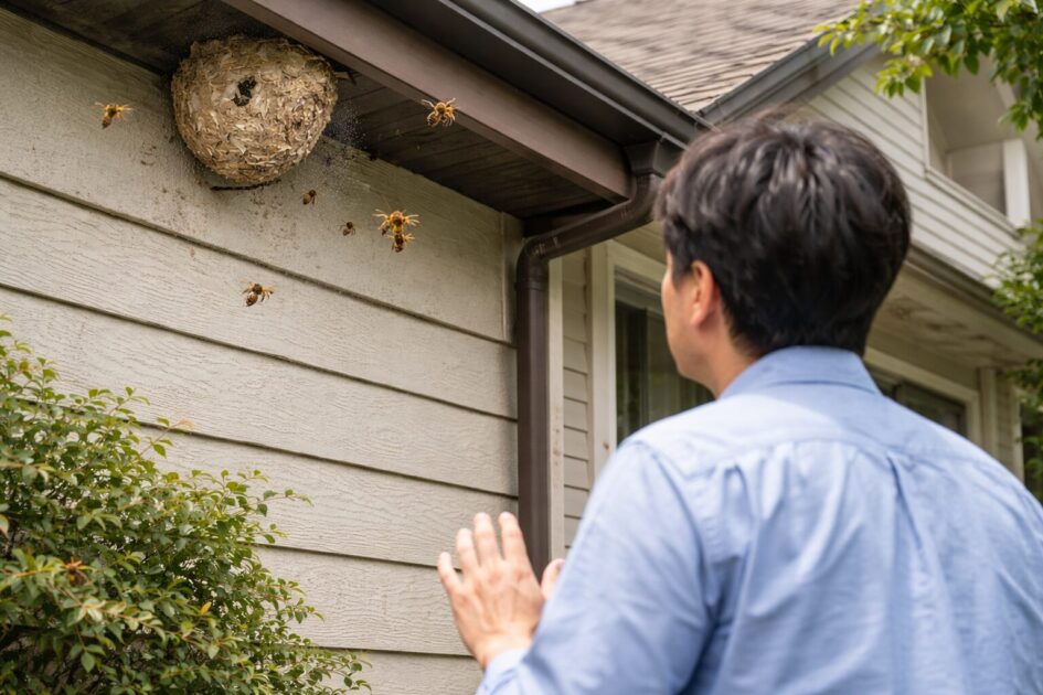 スズメバチの巣を見つけたら最初にやること（安全確保）