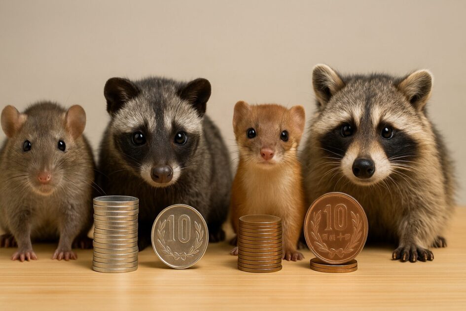 害獣の種類別｜ネズミ・ハクビシン・アライグマなどの料金相場