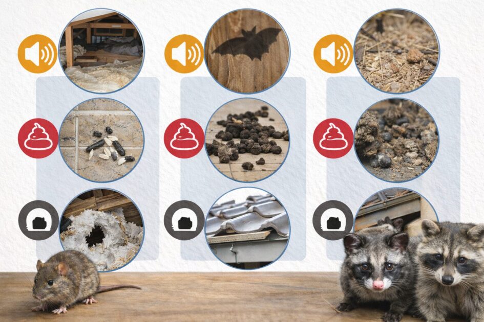 屋根裏の動物を3分で絞る判別ガイド｜音・フン・侵入口で推定する