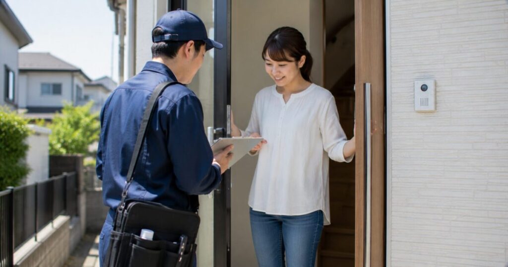 問い合わせから施工・再訪までの流れ