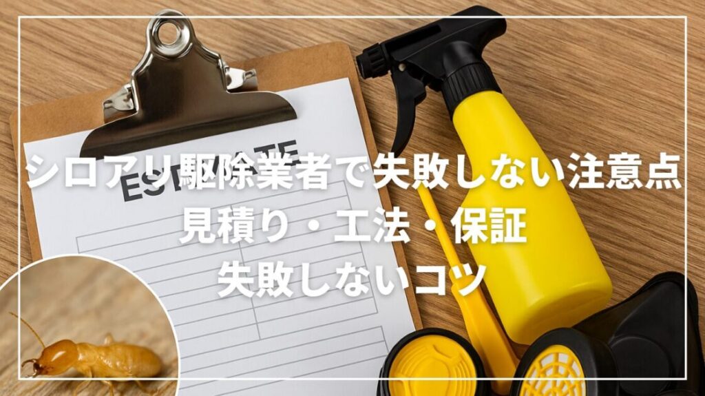 シロアリ駆除業者で失敗しない注意点｜見積り・工法・保証で失敗しないコツ