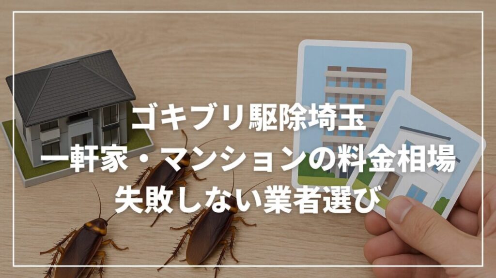 ゴキブリ駆除埼玉｜一軒家・マンションの料金相場と失敗しない業者選び