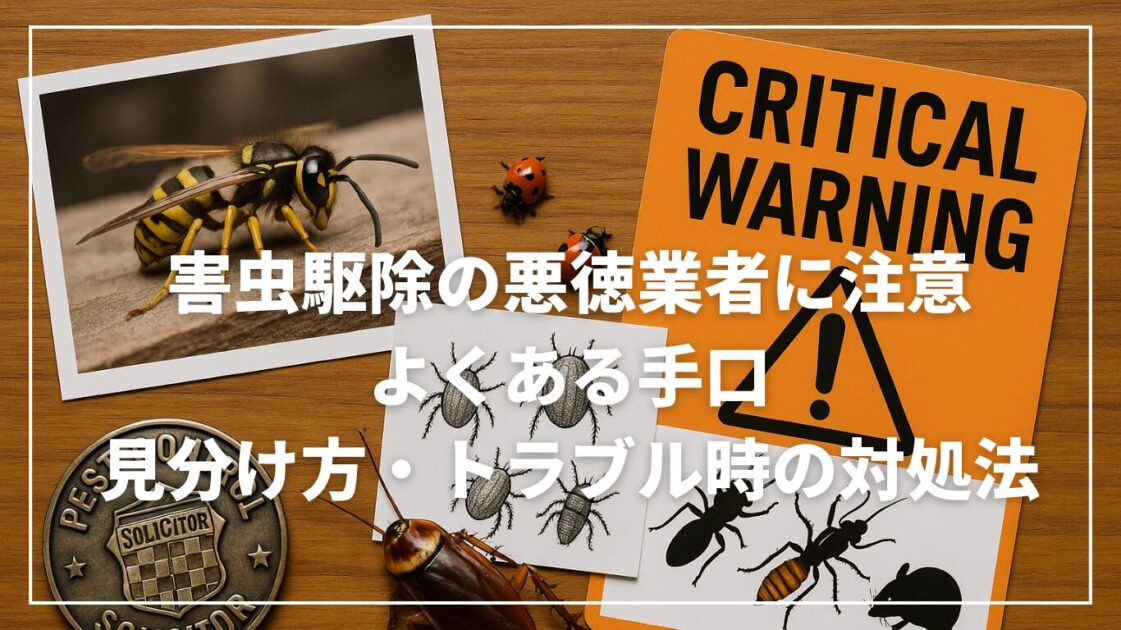 害虫駆除の悪徳業者に注意|よくある手口と見分け方・トラブル時の対処法