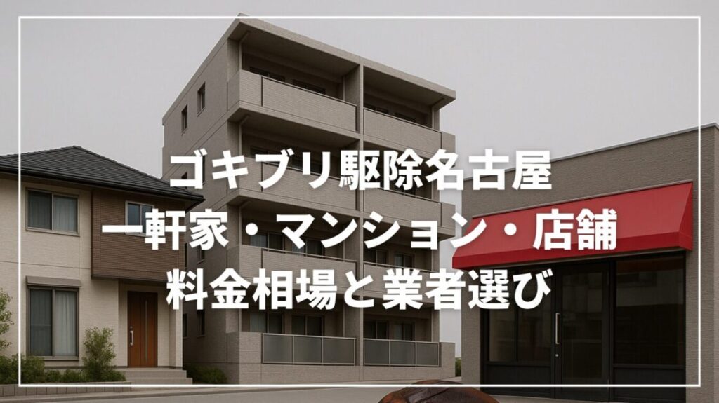 ゴキブリ駆除名古屋｜一軒家・マンション・店舗の料金相場と業者選び
