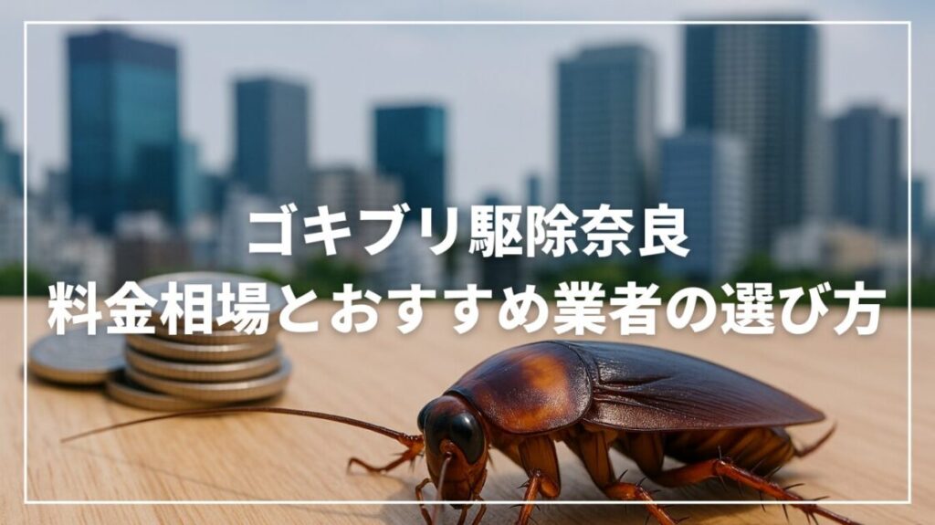 ゴキブリ駆除奈良の料金相場とおすすめ業者の選び方