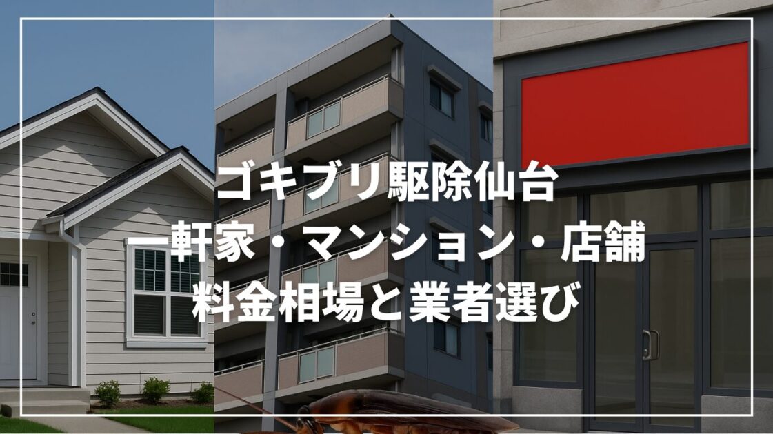 ゴキブリ駆除仙台｜一軒家・マンション・店舗の料金相場と業者選び