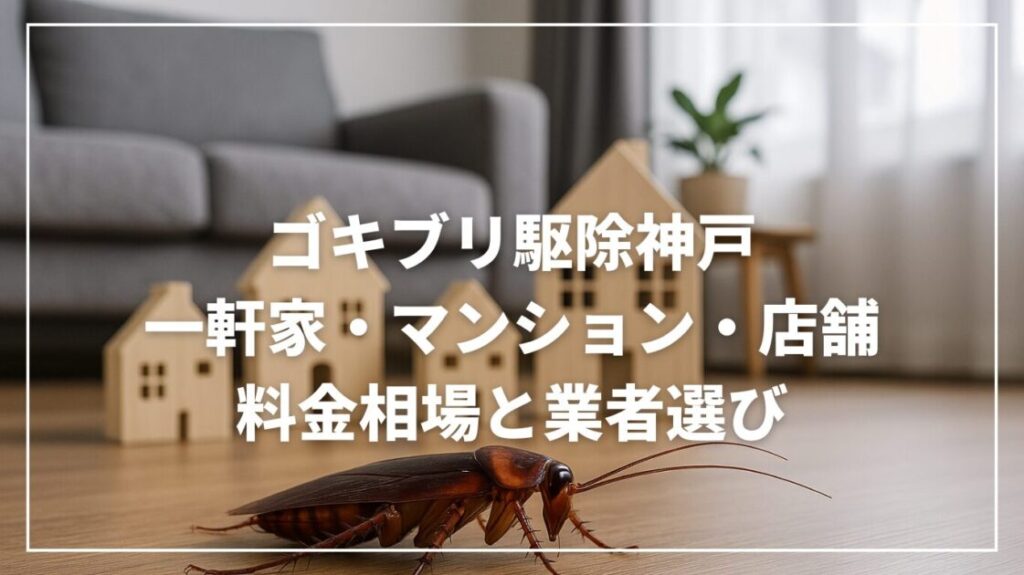 ゴキブリ駆除神戸｜一軒家・マンション・店舗の料金相場と業者選び