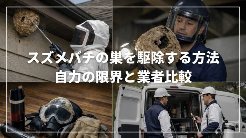 スズメバチの巣を駆除する方法｜自力の限界と業者比較