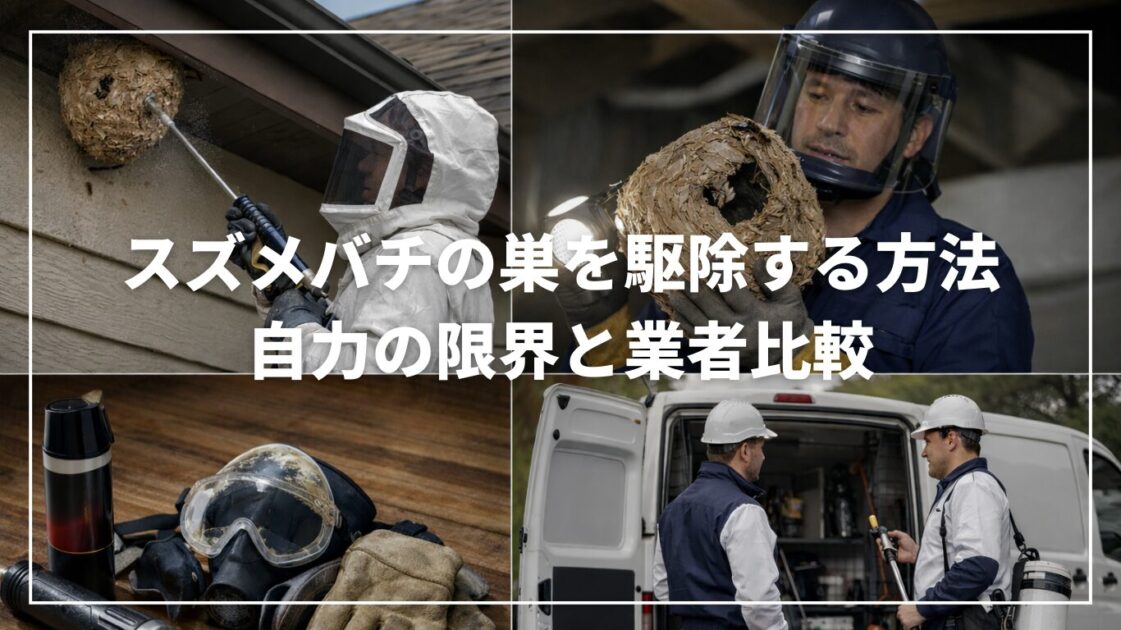 スズメバチの巣を駆除する方法｜自力の限界と業者比較