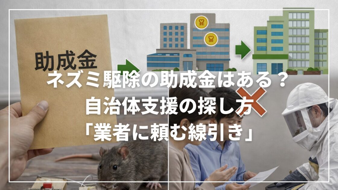 ネズミ駆除の助成金はある？自治体支援の探し方と「業者に頼む線引き」