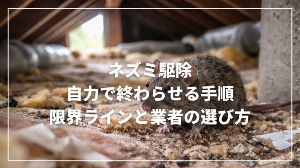 ネズミ駆除を自力で終わらせる手順｜限界ラインと業者の選び方