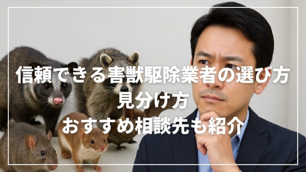 信頼できる害獣駆除業者の選び方と見分け方｜おすすめ相談先も紹介