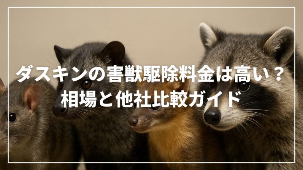 ダスキンの害獣駆除料金は高い？相場と他社比較ガイド