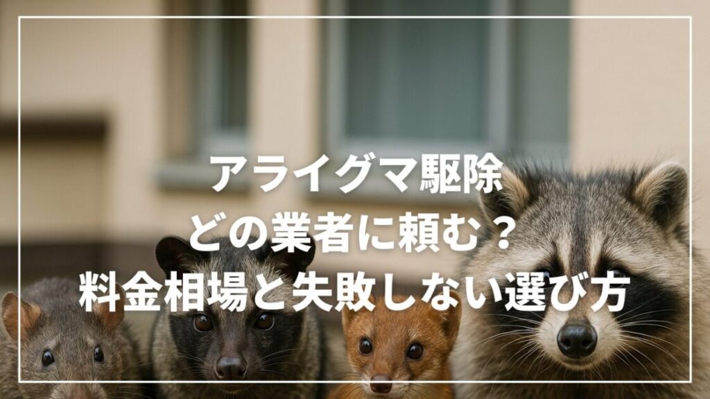 アライグマ駆除はどの業者に頼む？料金相場と失敗しない選び方