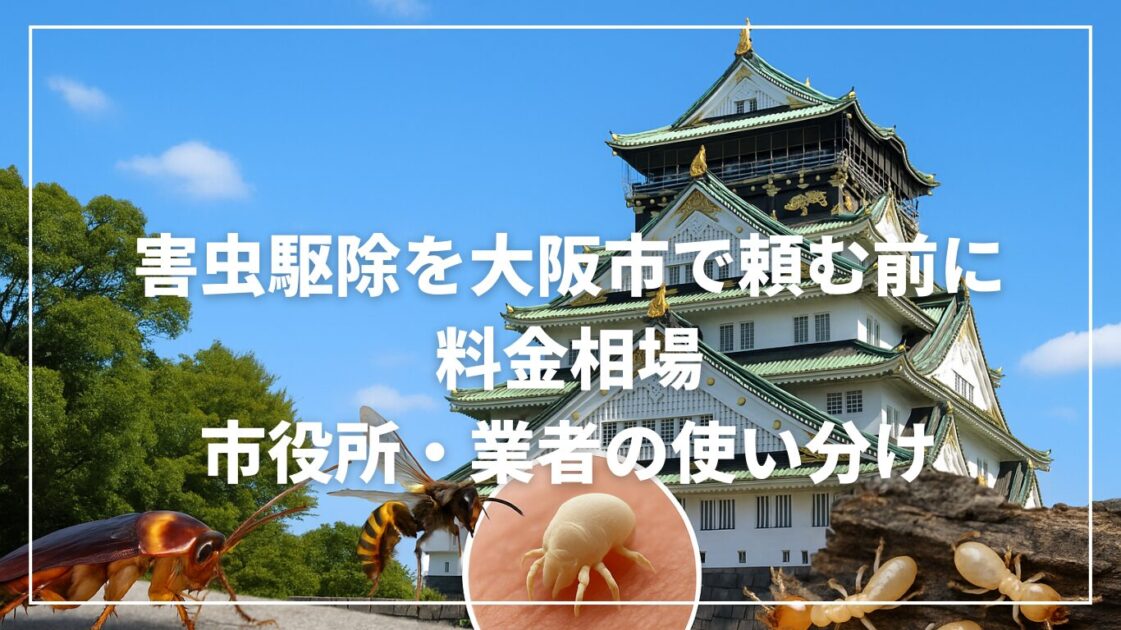 害虫駆除を大阪市で頼む前に｜料金相場と市役所・業者の使い分け