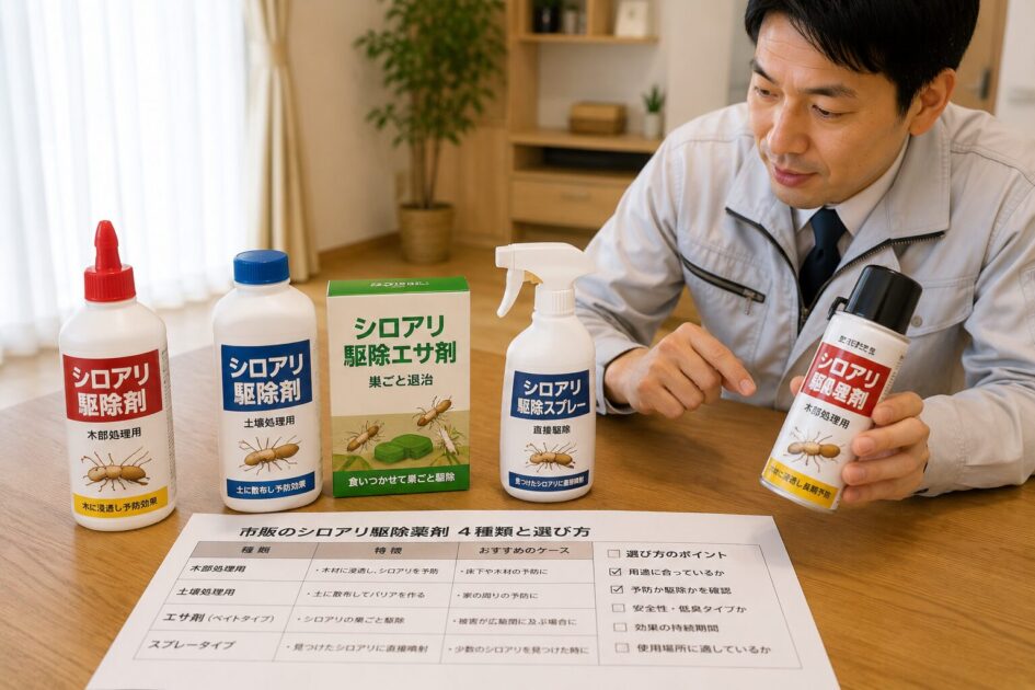 市販のシロアリ駆除薬剤4種類と選び方