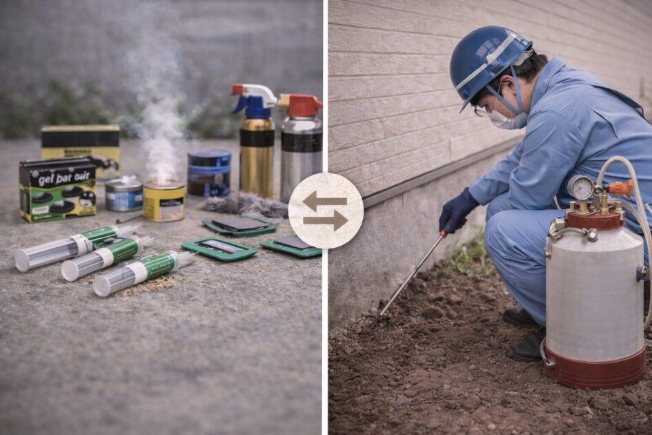 シロアリ駆除業者の薬剤・施工は何が違う？市販と比べて「効き方」が変わる理由