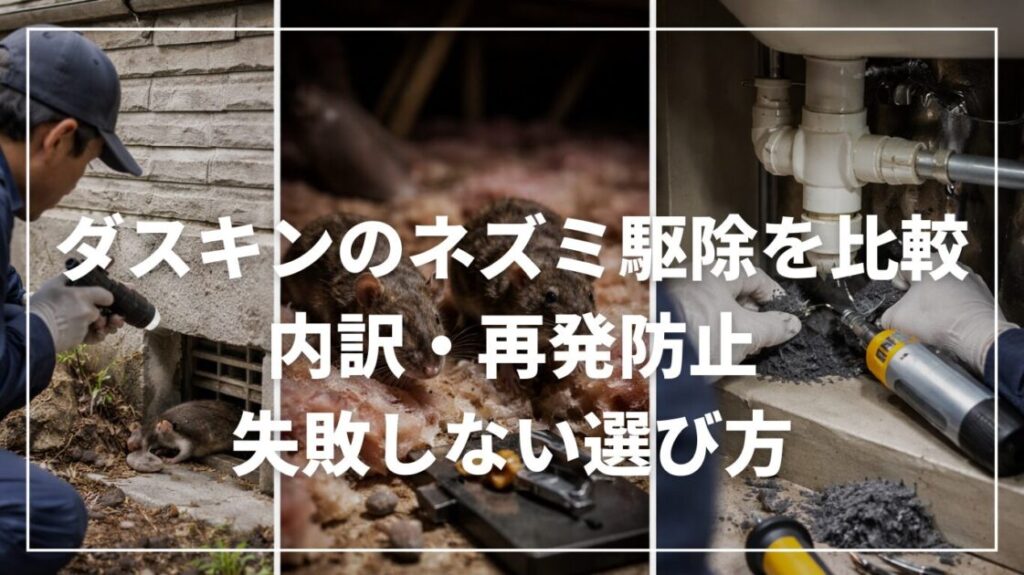ダスキンのネズミ駆除を比較｜内訳・再発防止で失敗しない選び方
