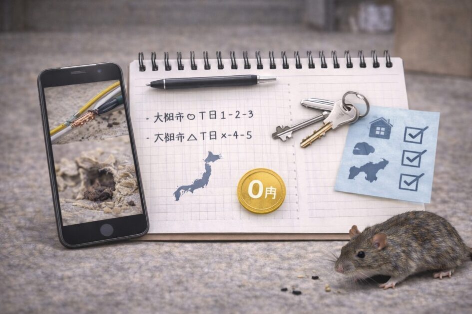 ネズミ駆除の無料見積もり前に揃えると早いもの（写真・メモ・家の情報）