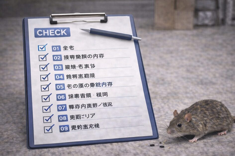 ネズミ駆除の無料見積もりで失敗しない「最初の確認チェック」10項目