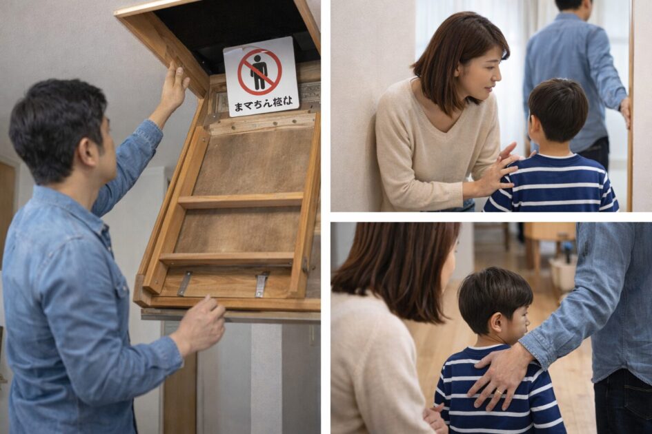 まずやること（安全確保）｜近づかない・刺激しない・家族の動線を変える