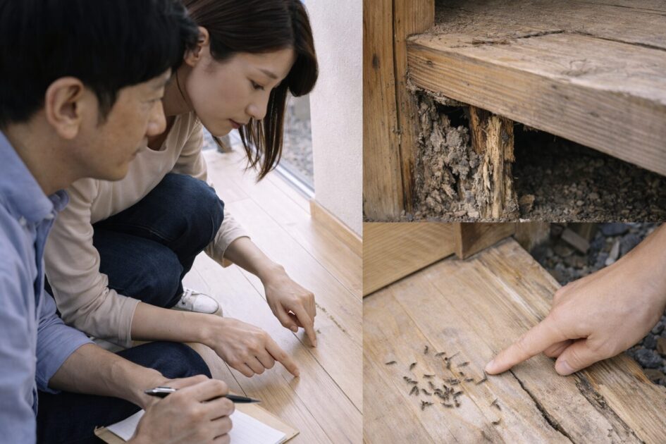 奈良でシロアリ被害が疑われるサイン|羽アリ・床の違和感・木部の空洞