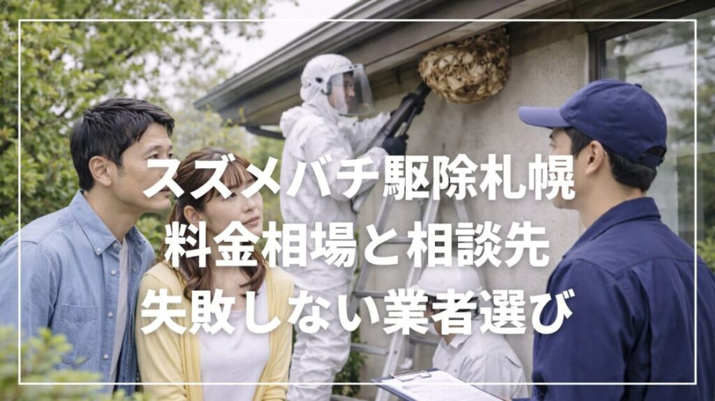 スズメバチ駆除札幌|料金相場と相談先、失敗しない業者選び