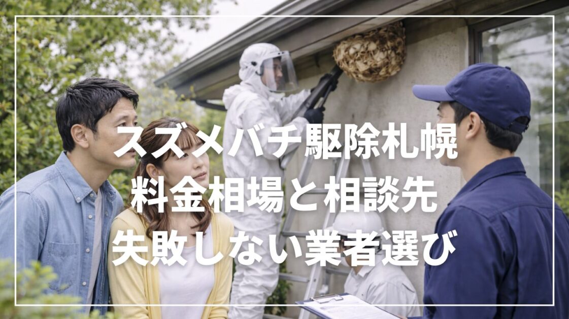 スズメバチ駆除札幌｜料金相場と相談先、失敗しない業者選び