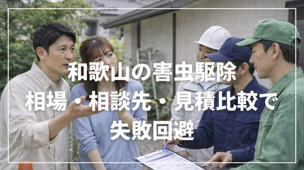 和歌山の害虫駆除｜相場・相談先・見積比較で失敗回避