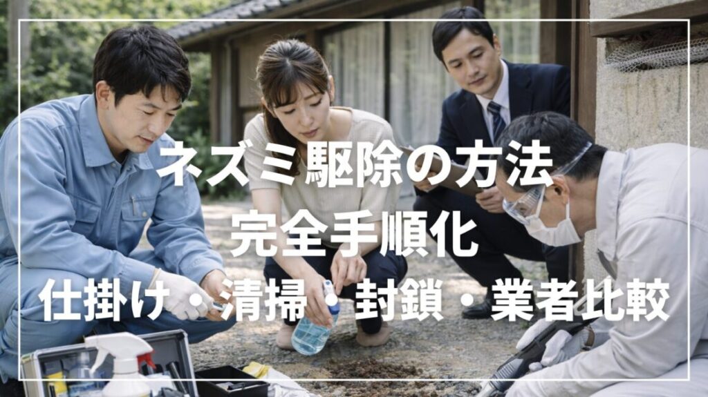 ネズミ駆除の方法を完全手順化|仕掛け・清掃・封鎖・業者比較