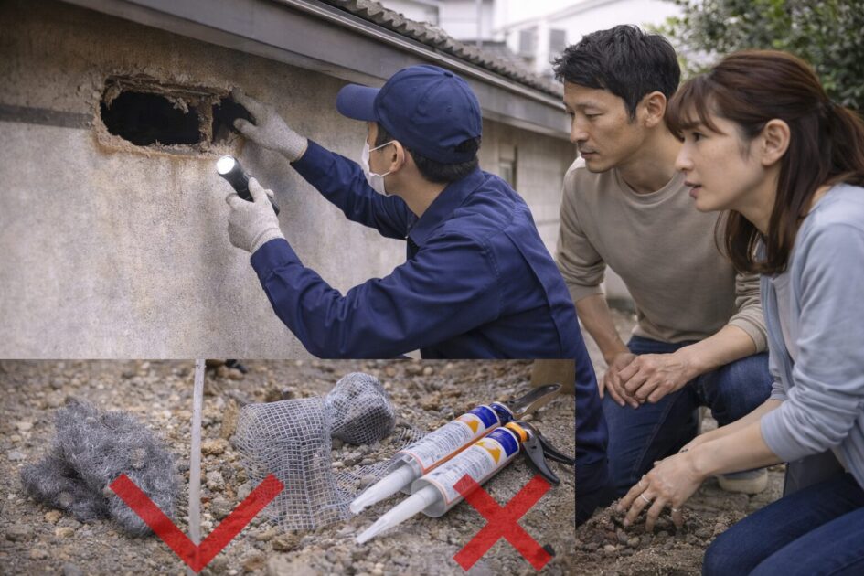 封鎖が本番｜屋根裏の再侵入を止める「穴の探し方・材料・優先順位」