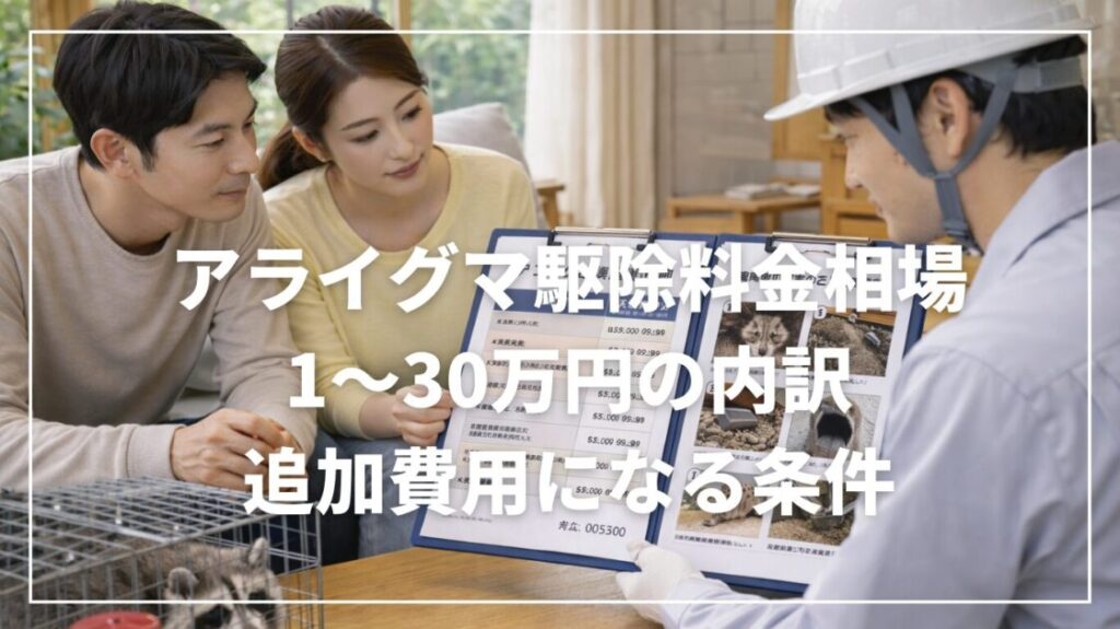 アライグマ駆除の料金相場|1〜30万円の内訳と追加費用になる条件