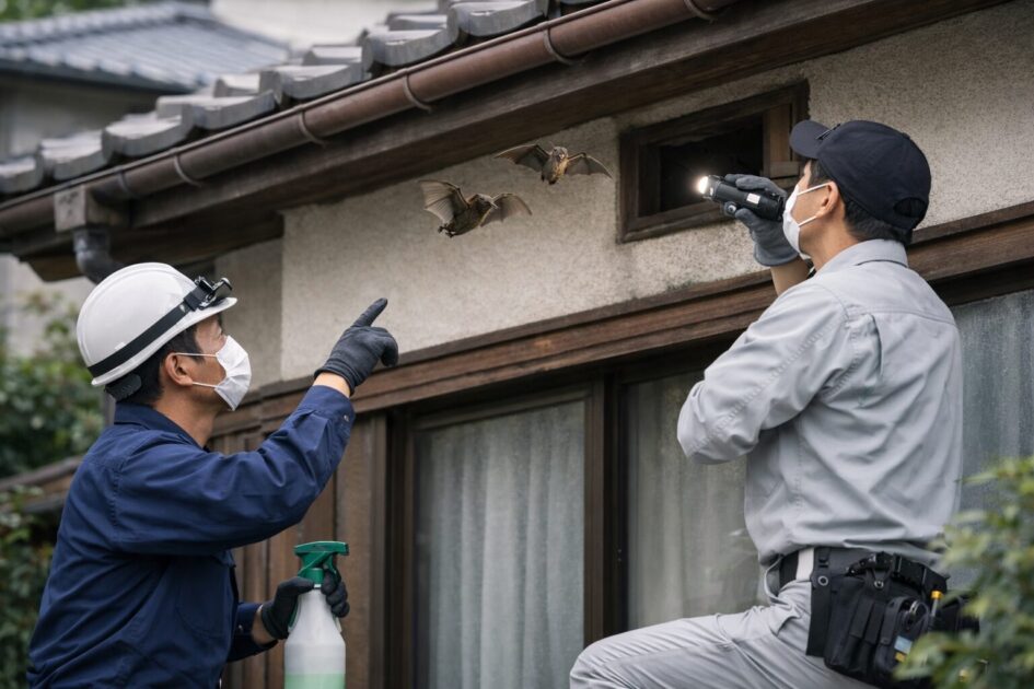 コウモリを見かけた当日〜48時間の駆除方法|やること・やらないこと