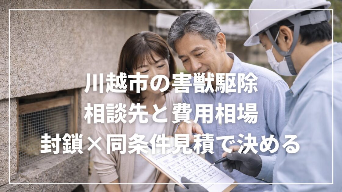 川越市の害獣駆除の相談先と費用相場|封鎖×同条件見積で決める