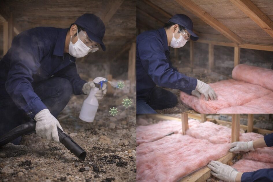 清掃・消毒・断熱材｜フン尿・寄生虫・臭いを残さない