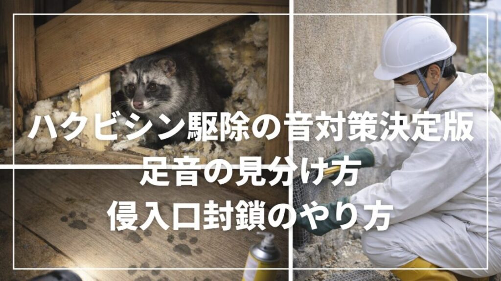 ハクビシン駆除の音対策決定版|足音の見分け方と侵入口封鎖のやり方