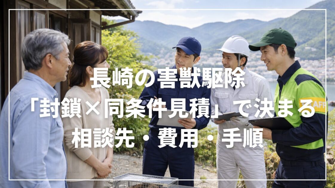 長崎の害獣駆除は「封鎖×同条件見積」で決まる|相談先・費用・手順