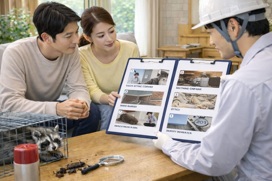 見積が上がる5条件｜高所／天井裏・壁内／封鎖範囲／清掃消毒／再訪問・保証