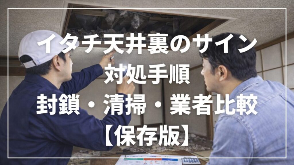イタチ天井裏のサインと対処手順|封鎖・清掃・業者比較【保存版】