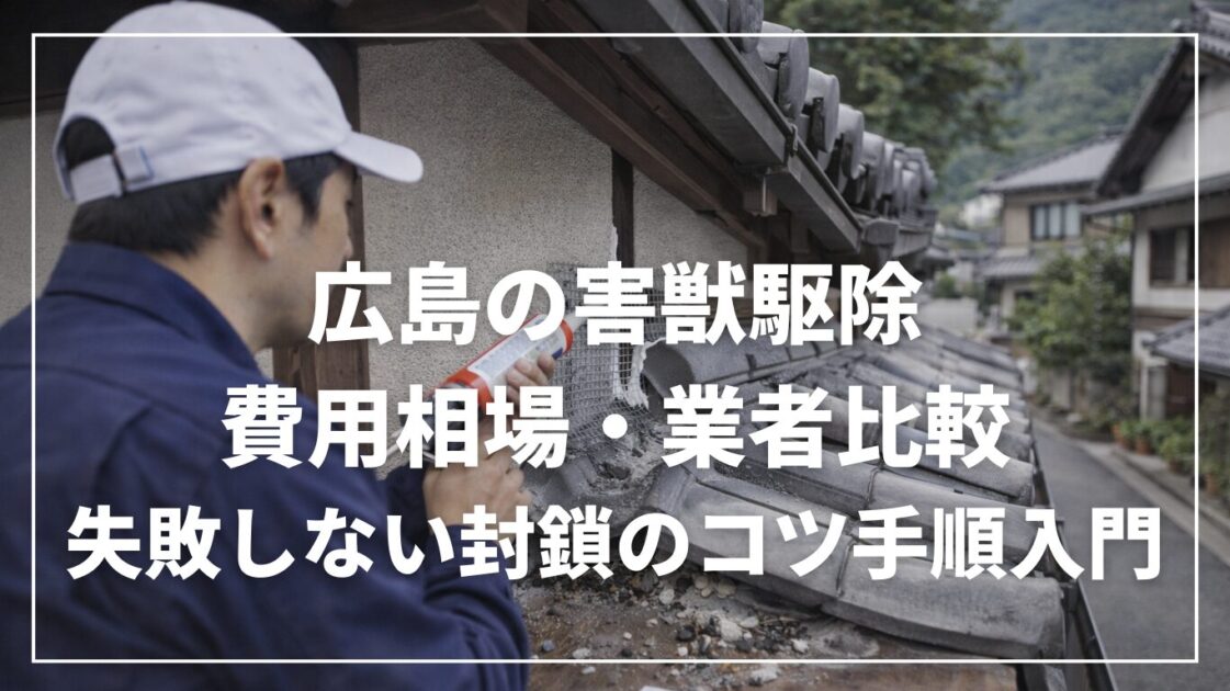 広島の害獣駆除｜費用相場・業者比較と失敗しない封鎖のコツ手順入門