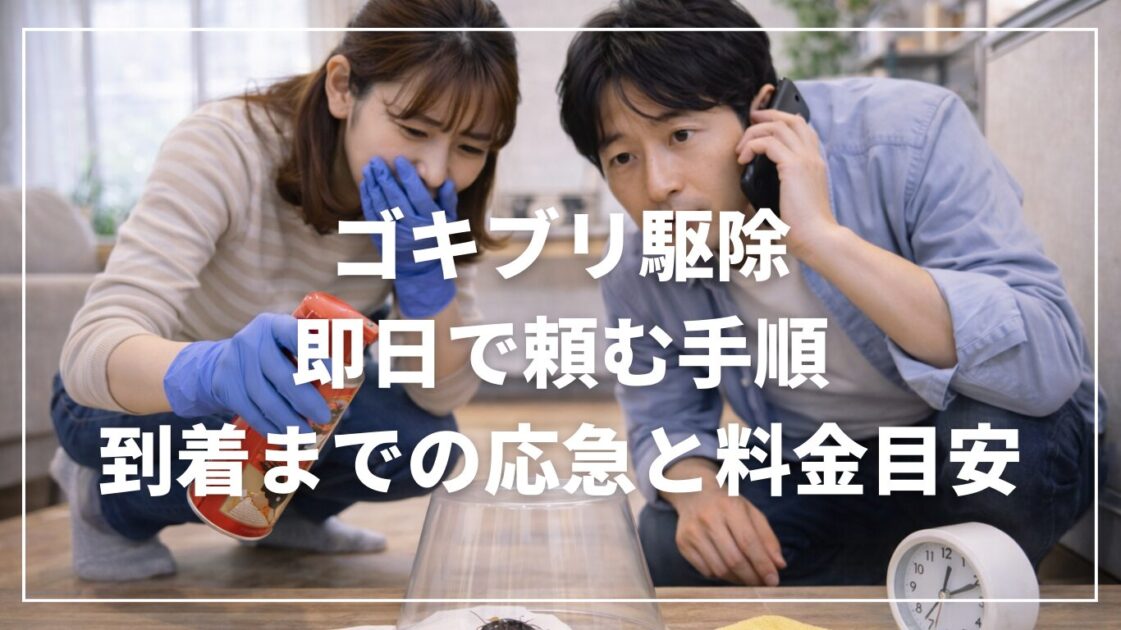 ゴキブリ駆除を即日で頼む手順｜到着までの応急と料金目安