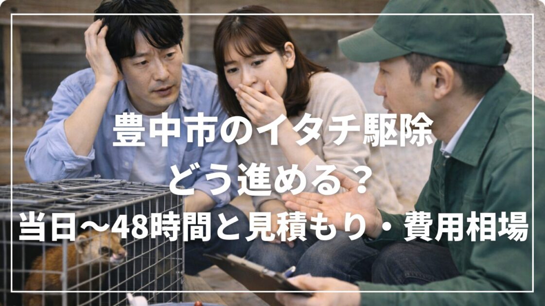 豊中市のイタチ駆除はどう進める？当日〜48時間と見積もり・費用相場