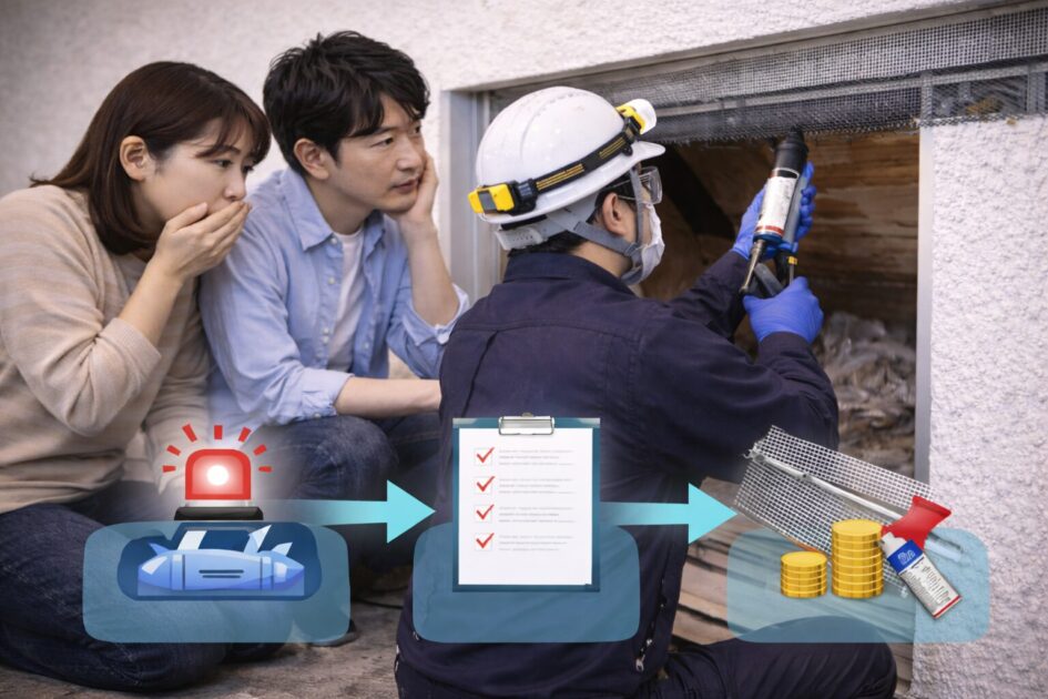 堺市のコウモリ駆除は「応急→同条件見積→封鎖」で迷わない